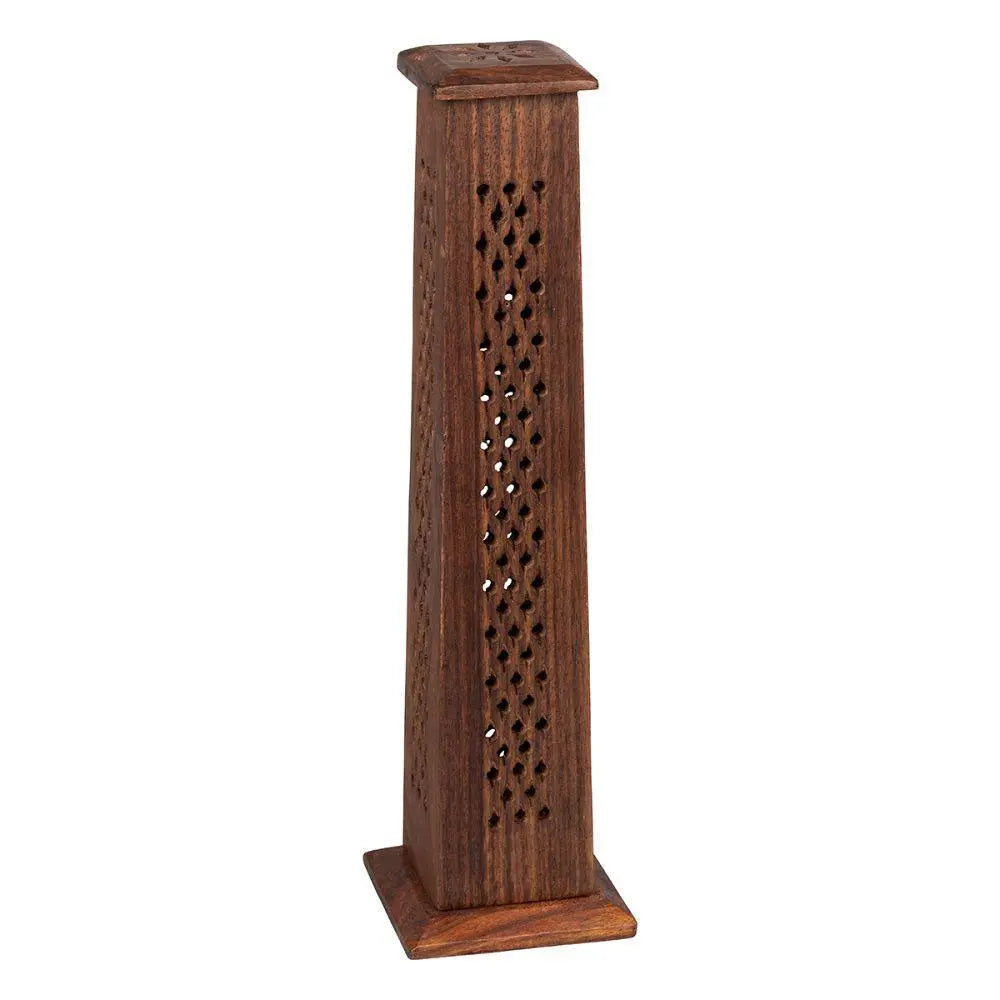 Sheesham Wood Ash Catcher Inlay Incense Tower Holder & Burner-