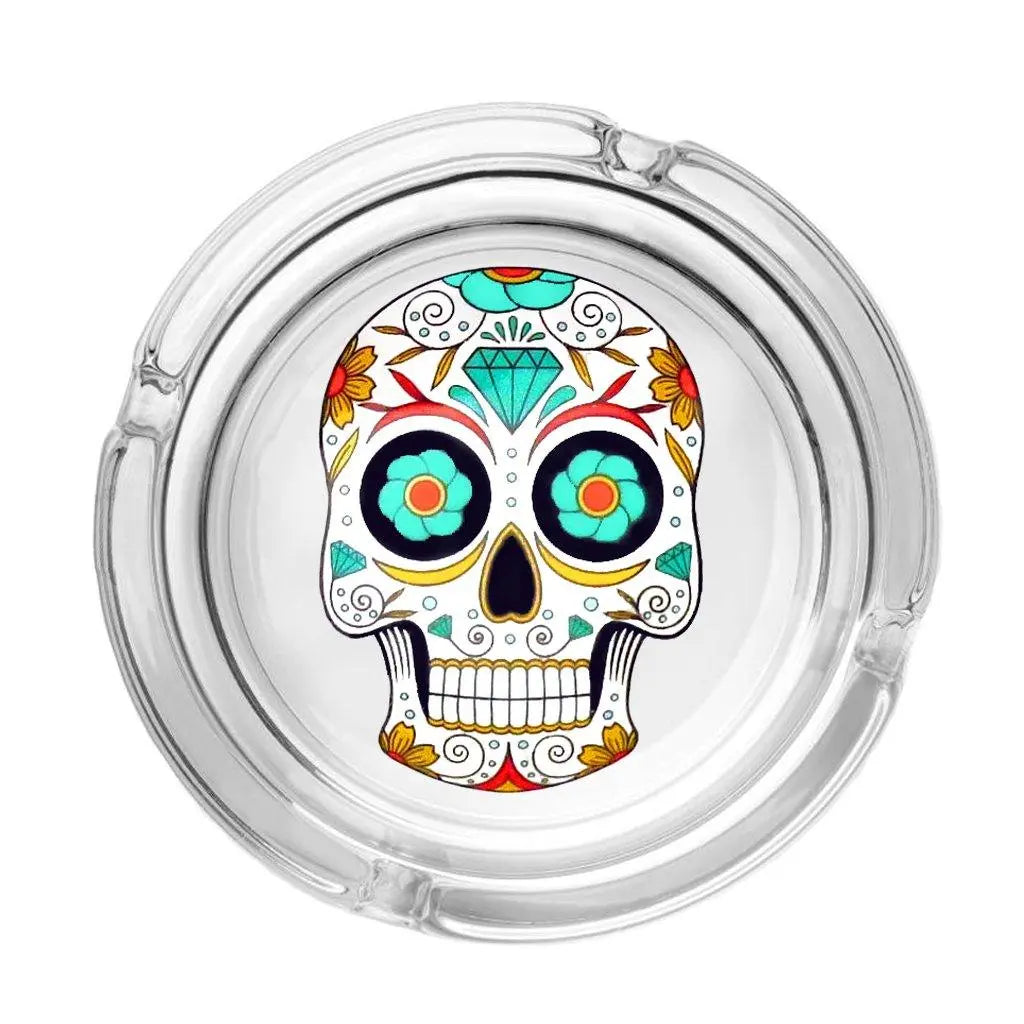 The Day of Dead Skull Collection Glass Ashtrays-Skull2