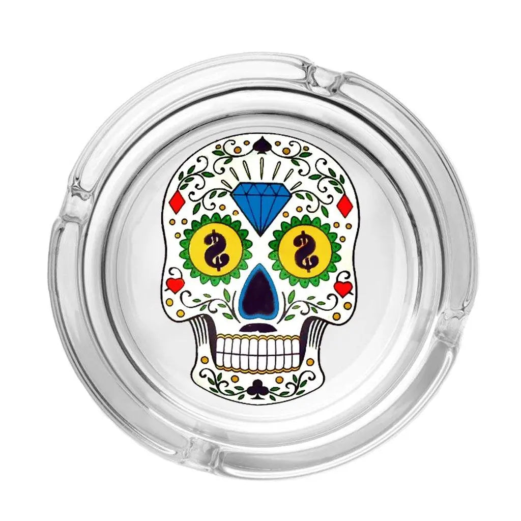 The Day of Dead Skull Collection Glass Ashtrays-Skull3