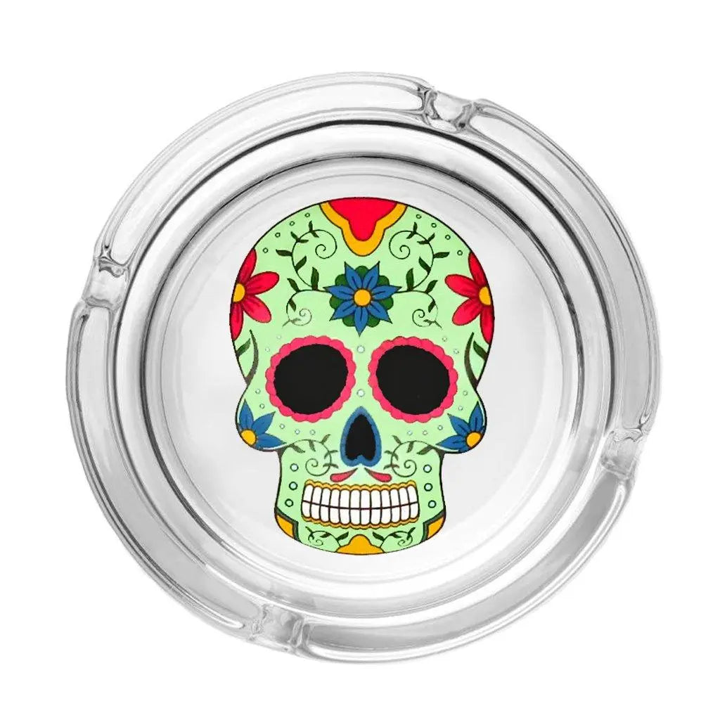 The Day of Dead Skull Collection Glass Ashtrays-Skull4