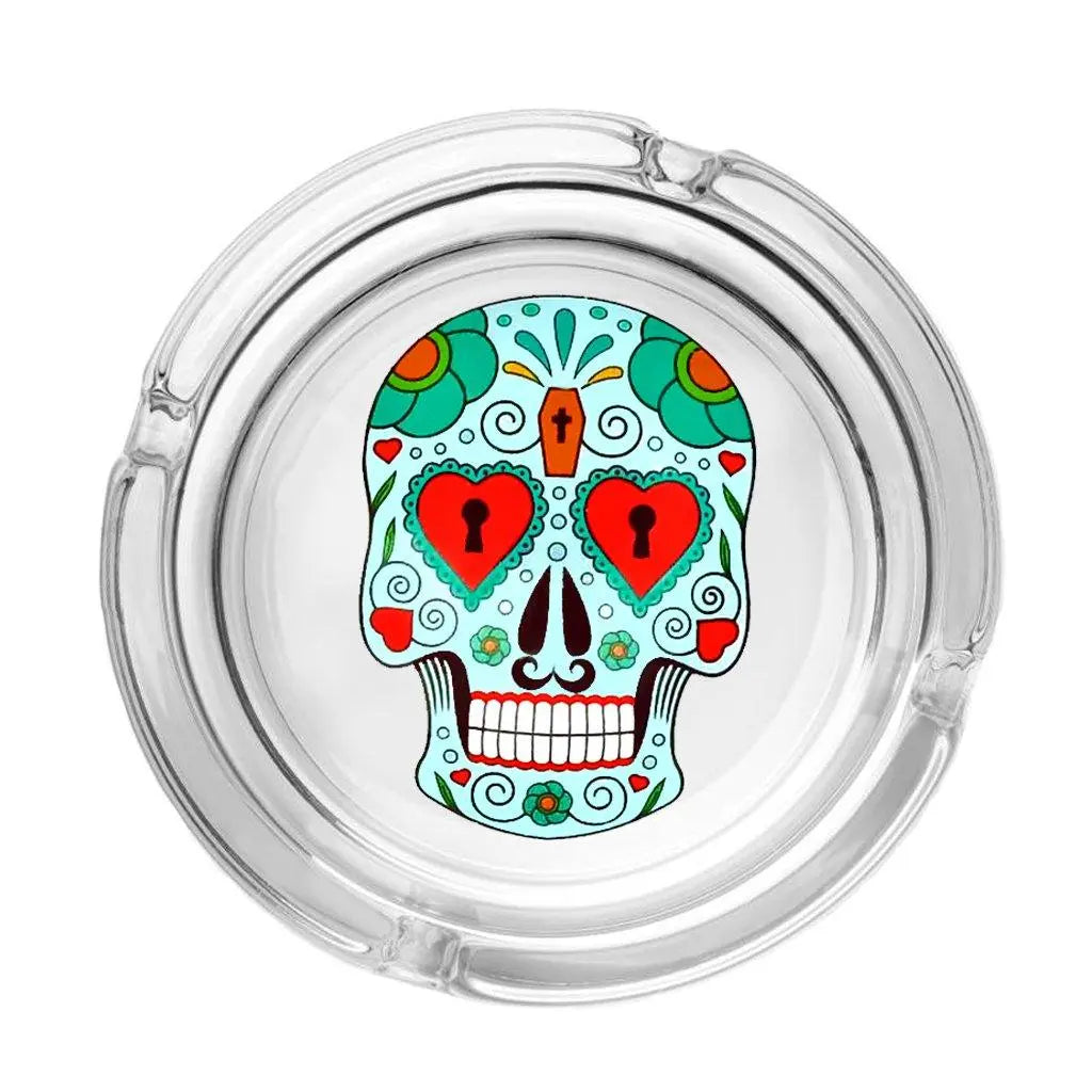 The Day of Dead Skull Collection Glass Ashtrays-Skull5