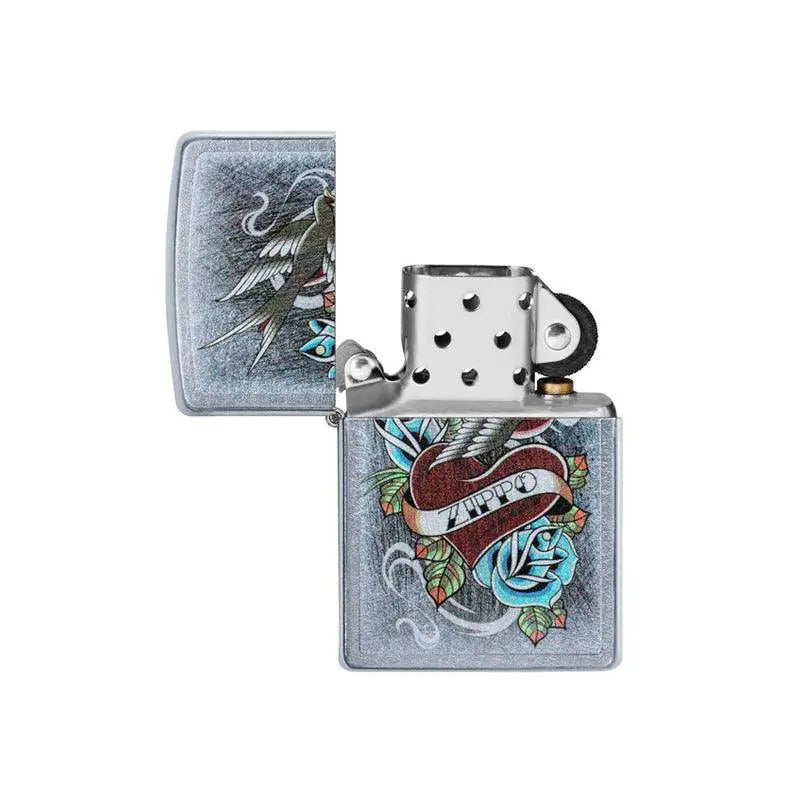 Zippo Vintage Tattoo Street Chrome Lighter-