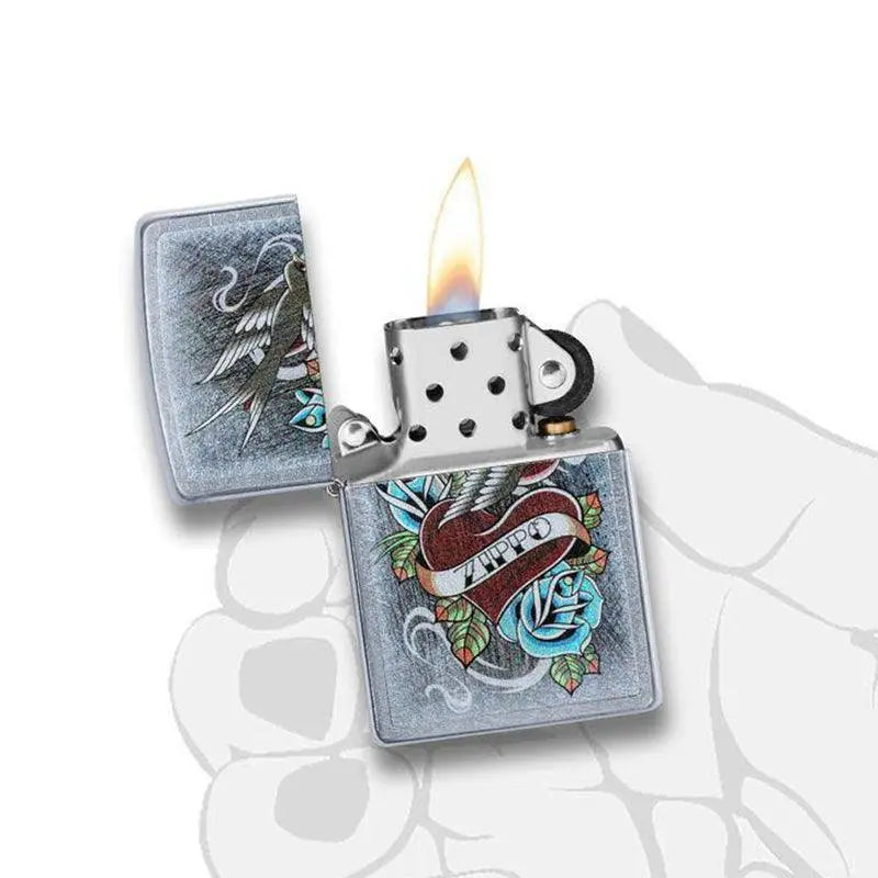 Zippo Vintage Tattoo Street Chrome Lighter-