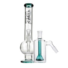 Bud Bent Bubble Bong Bundle-TealShowerheadAshCatcher-Teal