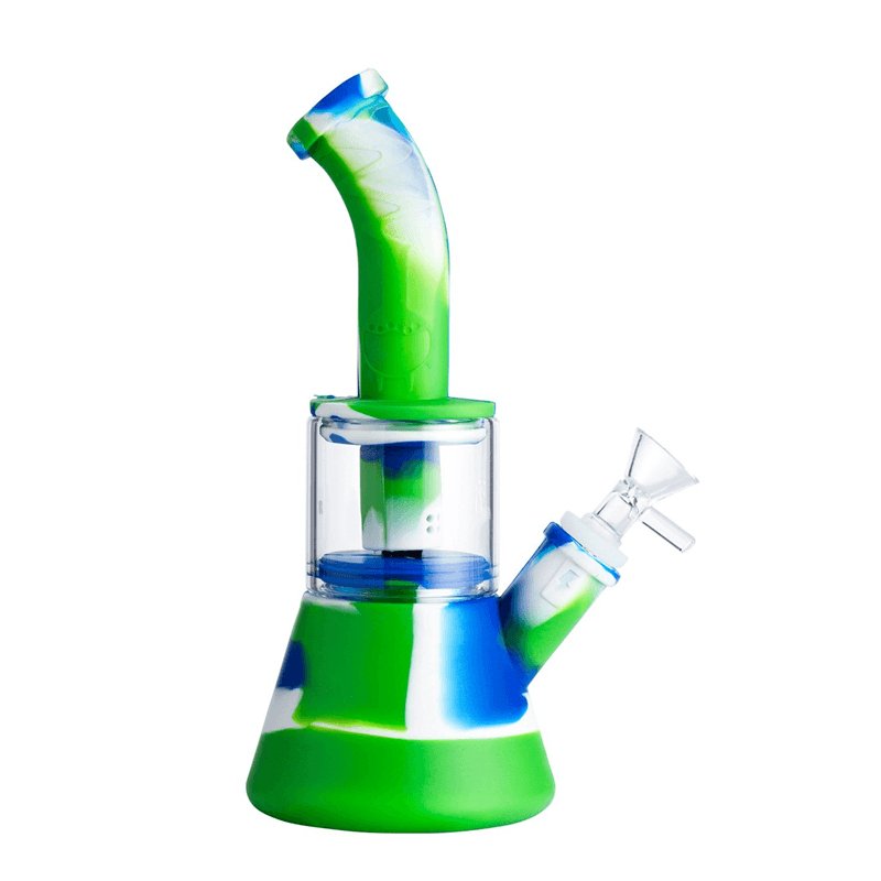 Curved Glass and Silicone Bong 24cm - Assorted Colours-