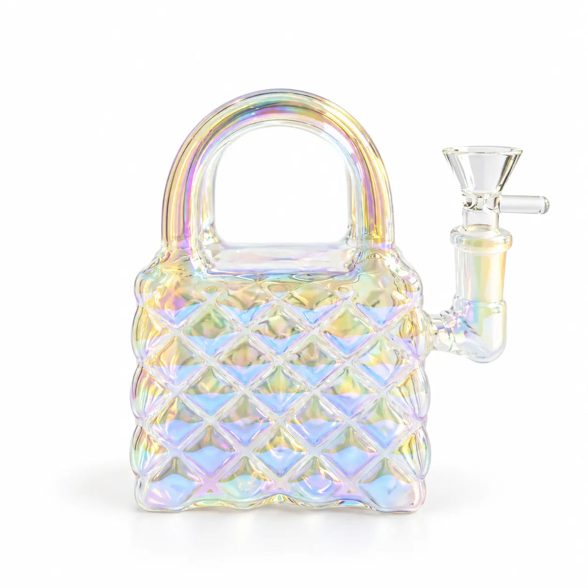 Glass Handbag Bong 13cm - Amber-