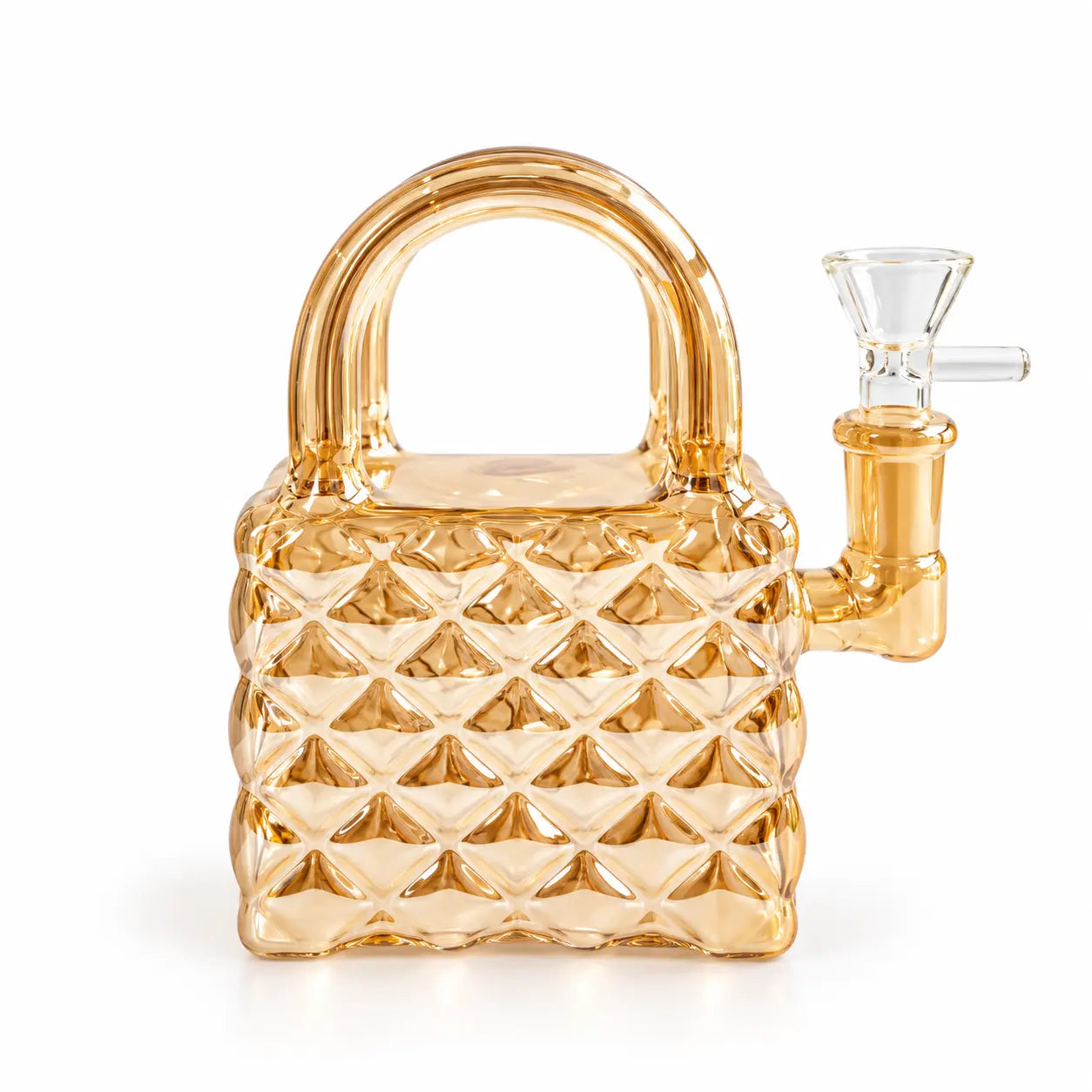 Glass Handbag Bong 13cm - Gold (Copy)-