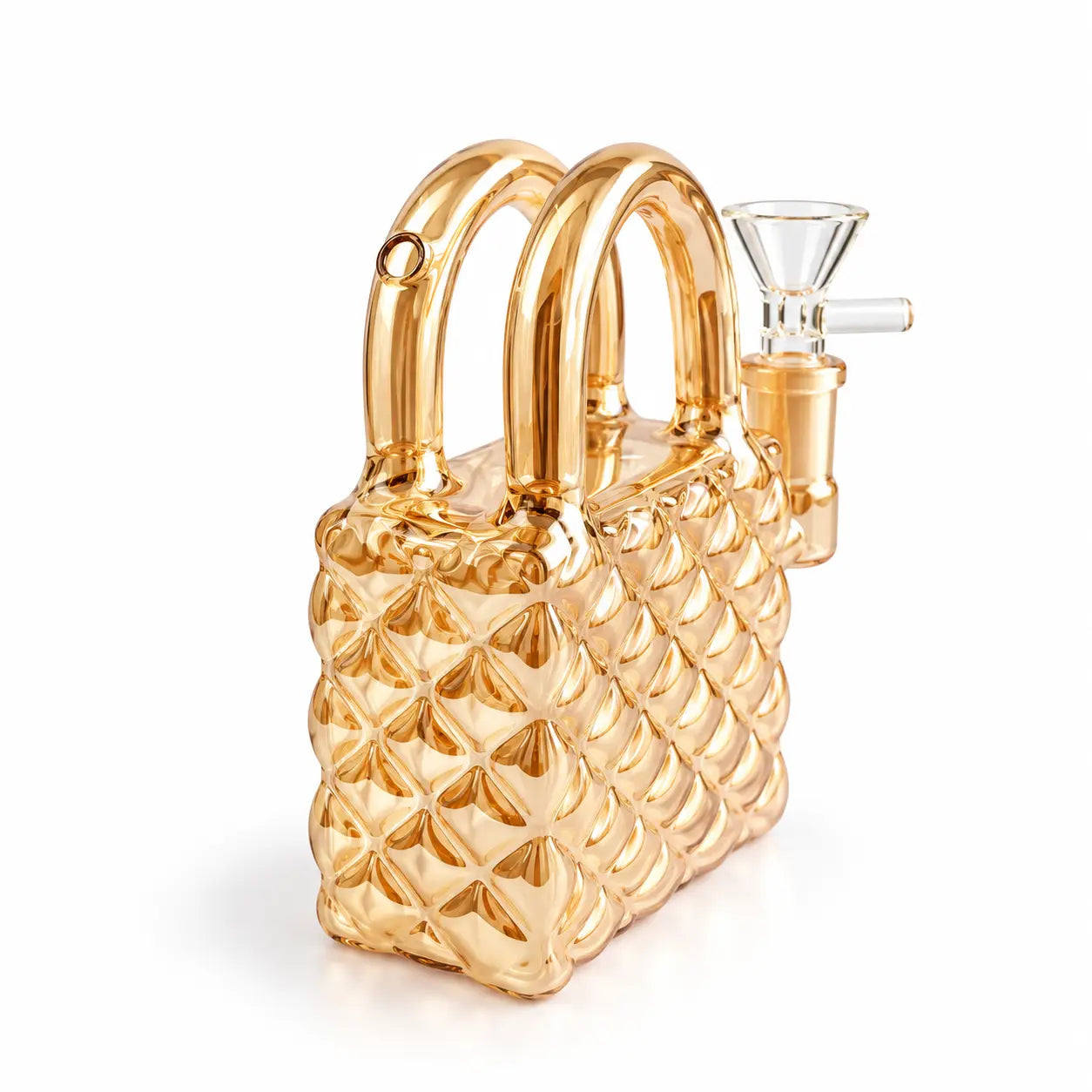 Glass Handbag Bong 13cm - Gold (Copy)-
