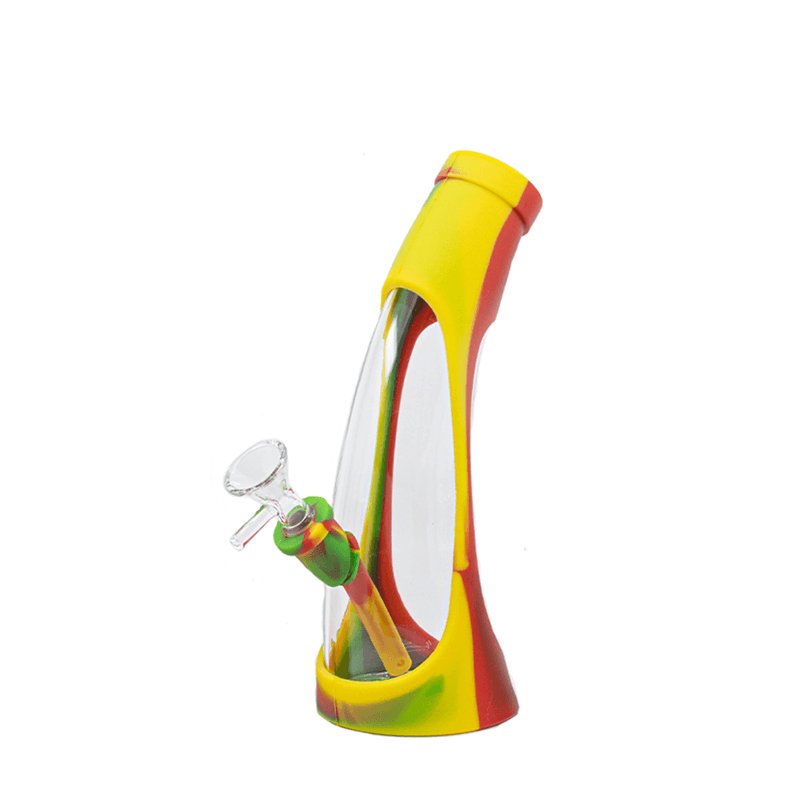 Lean Back Glass and Silicone Bong 24cm - Assorted Colours- 
