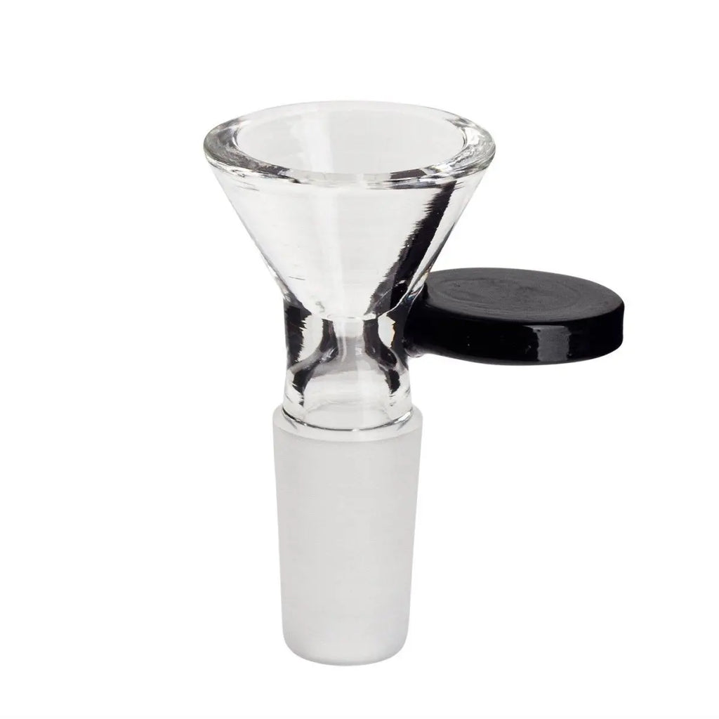 Coin Handle Accent Glass Cone Piece 18mm-Black