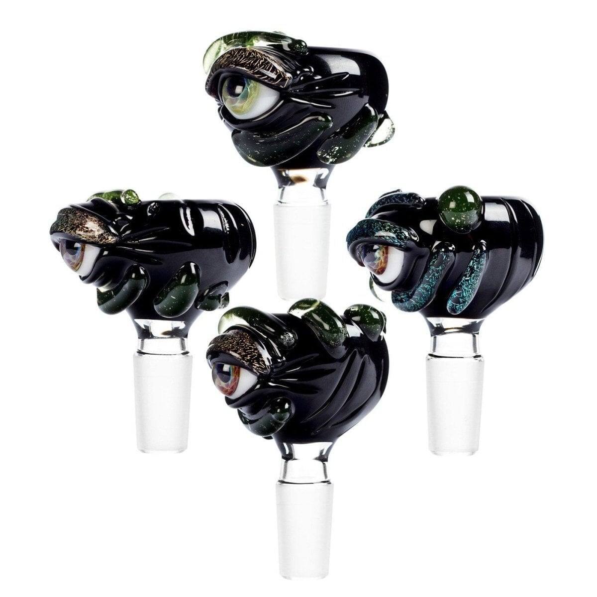 Frank Loves Glass Eyeball Cone Piece 14mm - Black-