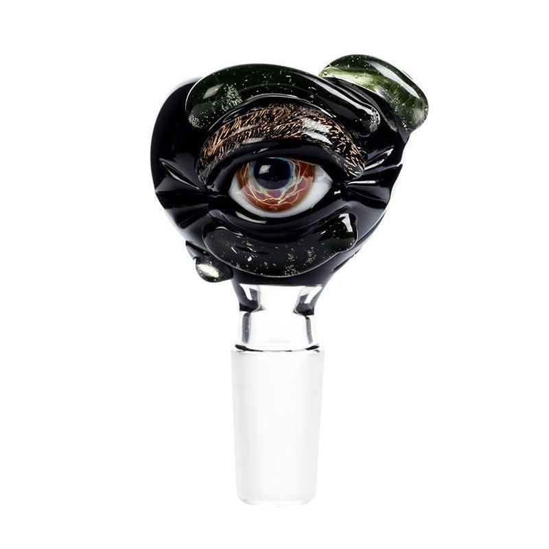 Frank Loves Glass Eyeball Cone Piece 14mm - Black-