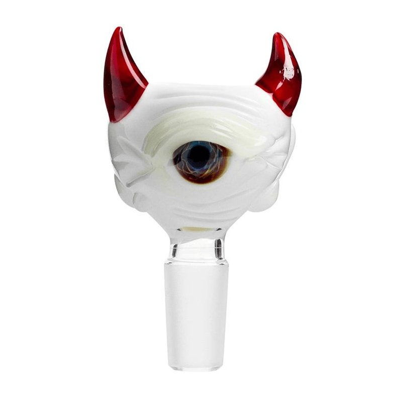 Frank Loves Glass Eyeball Cone Piece 14mm - Glow In The Dark-Blue