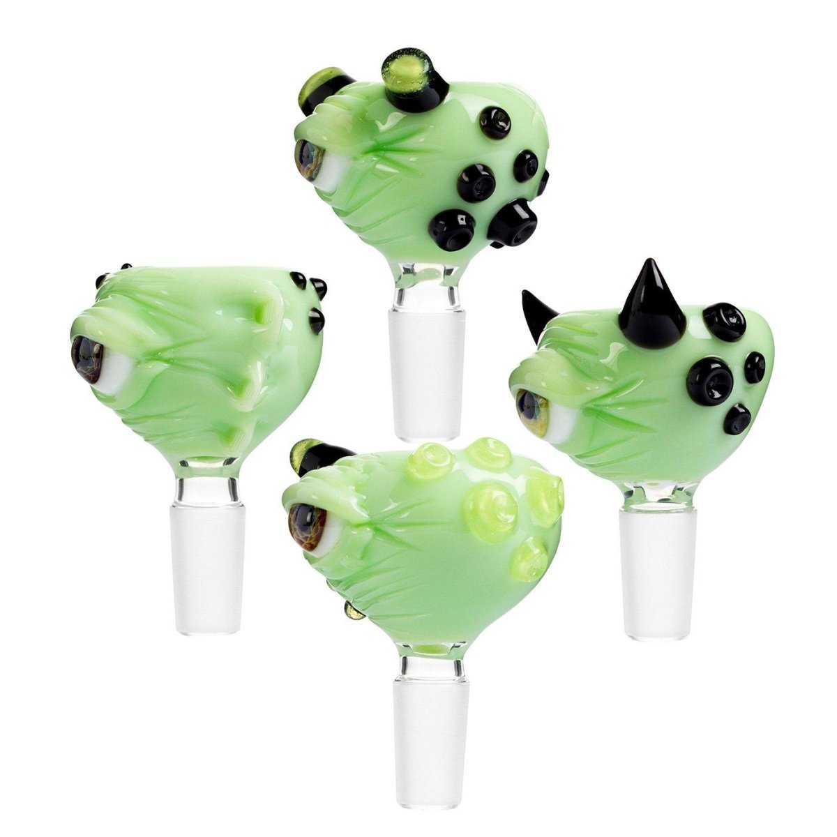 Frank Loves Glass Eyeball Cone Piece 14mm - Lime Green-