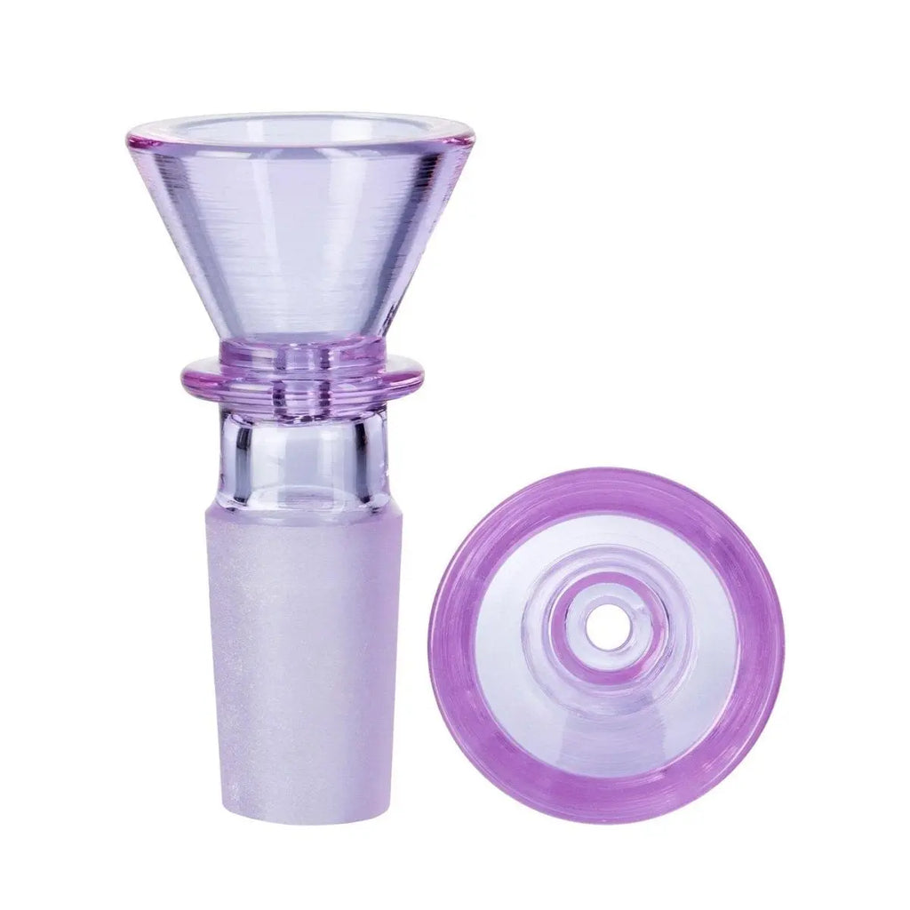 Ribbed Glass Cone Piece 14mm-Purple