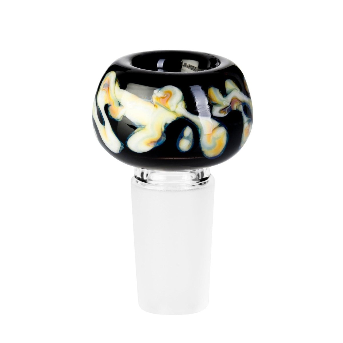 Tribal Glass Cone Piece 14mm - Black & Tan-