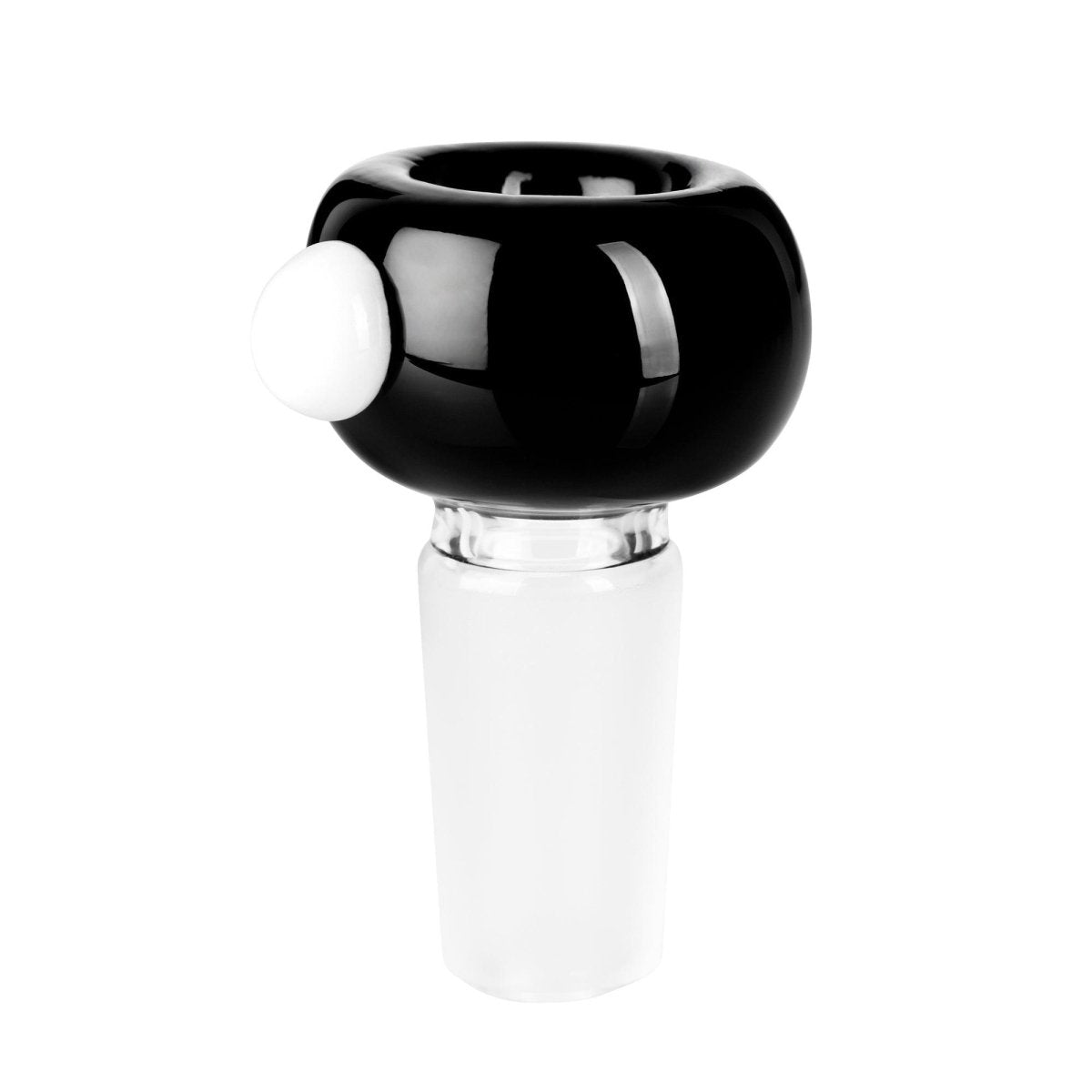 Tribal Glass Cone Piece 14mm - Black & White-