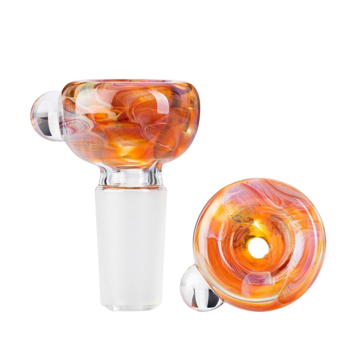 Tribal Glass Cone Piece 14mm - Orange-