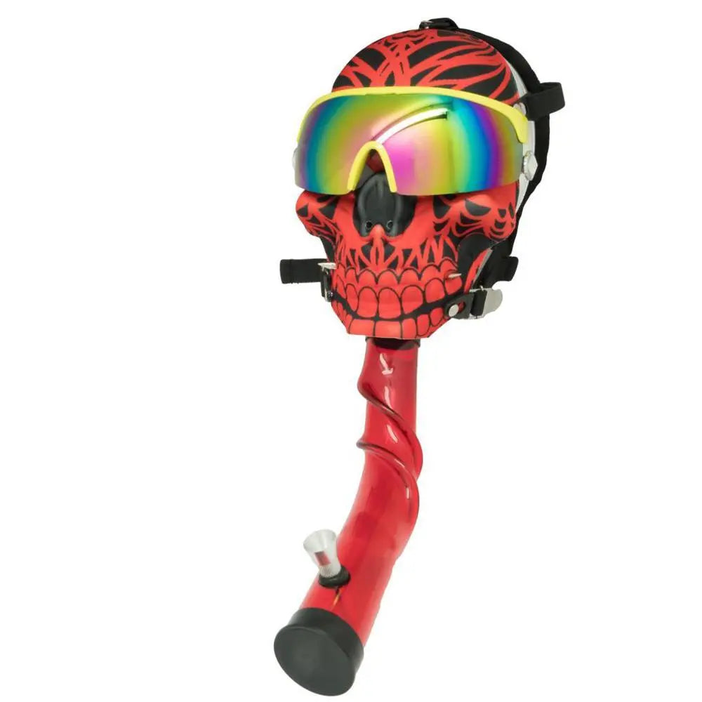 Red Skull Gas Mask Acrylic Bong-