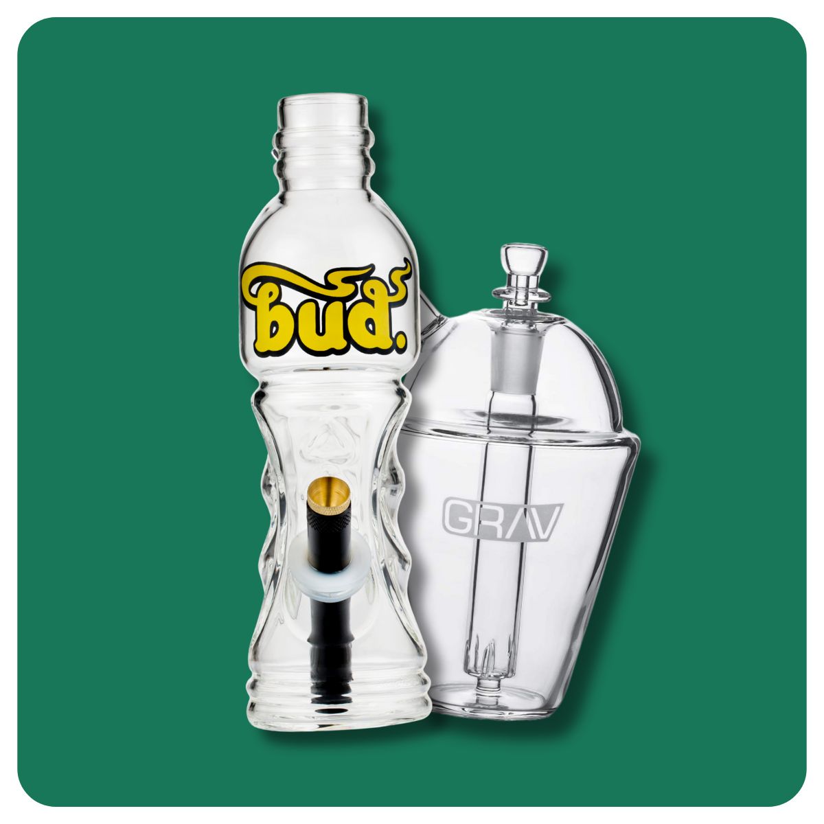 Bud Bottle Bong and GRAV Slush Cup Bong