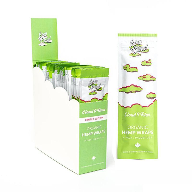 Low Cloud Flavoured Hemp Wraps - Cloud 9 Kiwi (4 Pack)-Box25