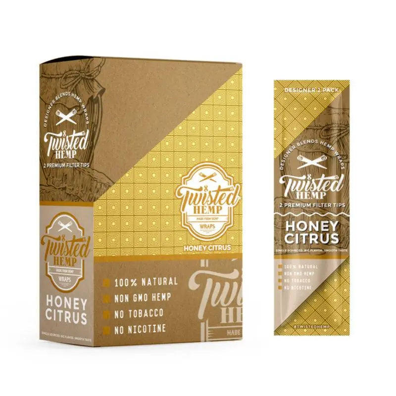 Twisted Hemp Flavoured Hemp Wraps - Honey Citrus (2 Pack)-Box15