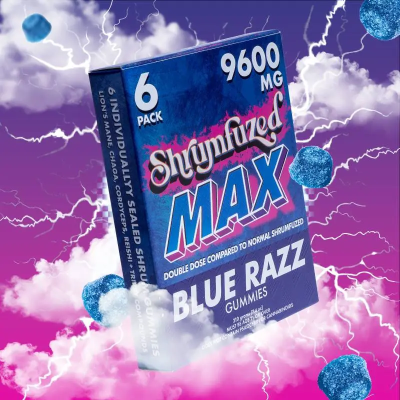 Shrumfuzed MAX 6pk Gummies 1600mg – Blue Razz-