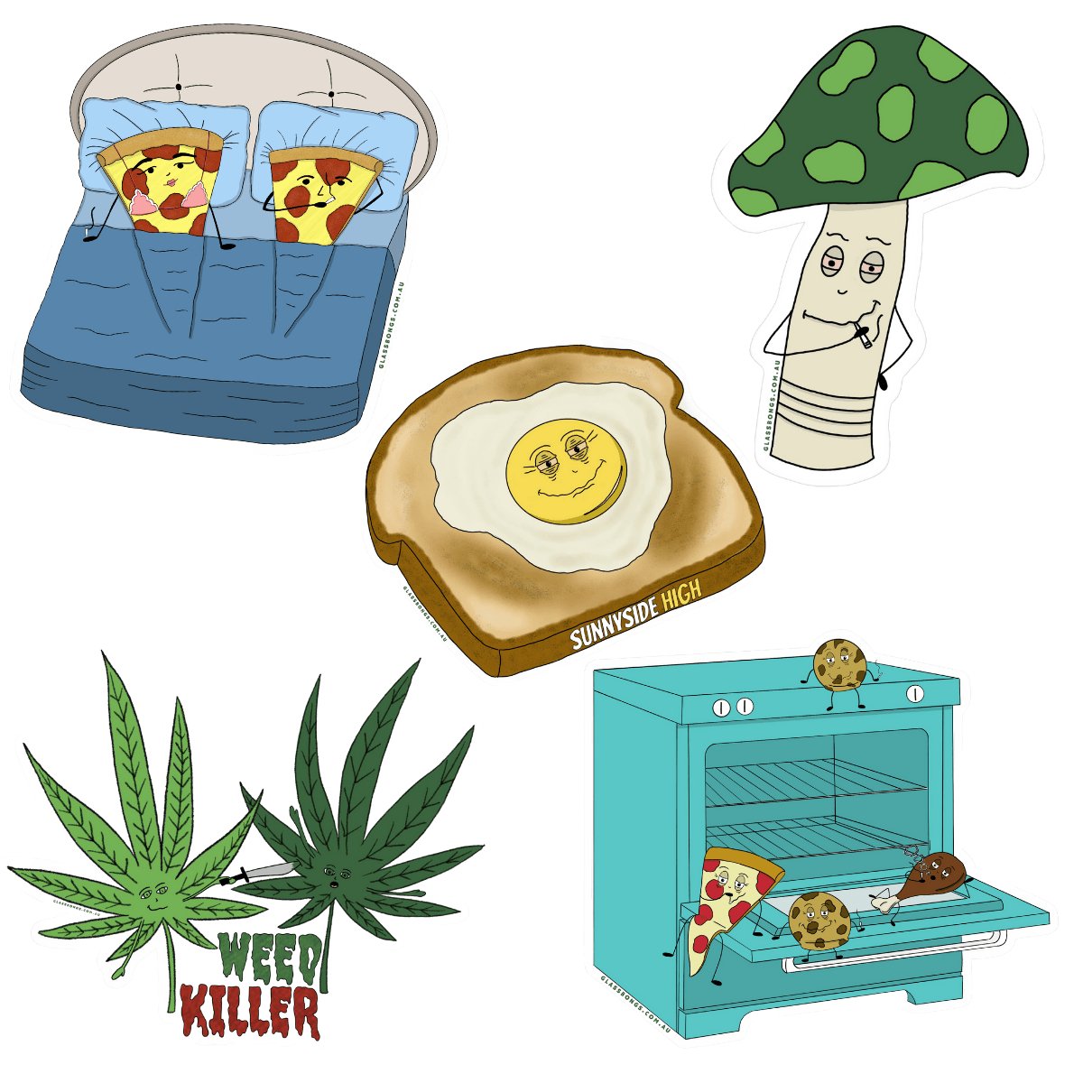 Sticker Bundle II (5 Pack) Glass Bongs Australia