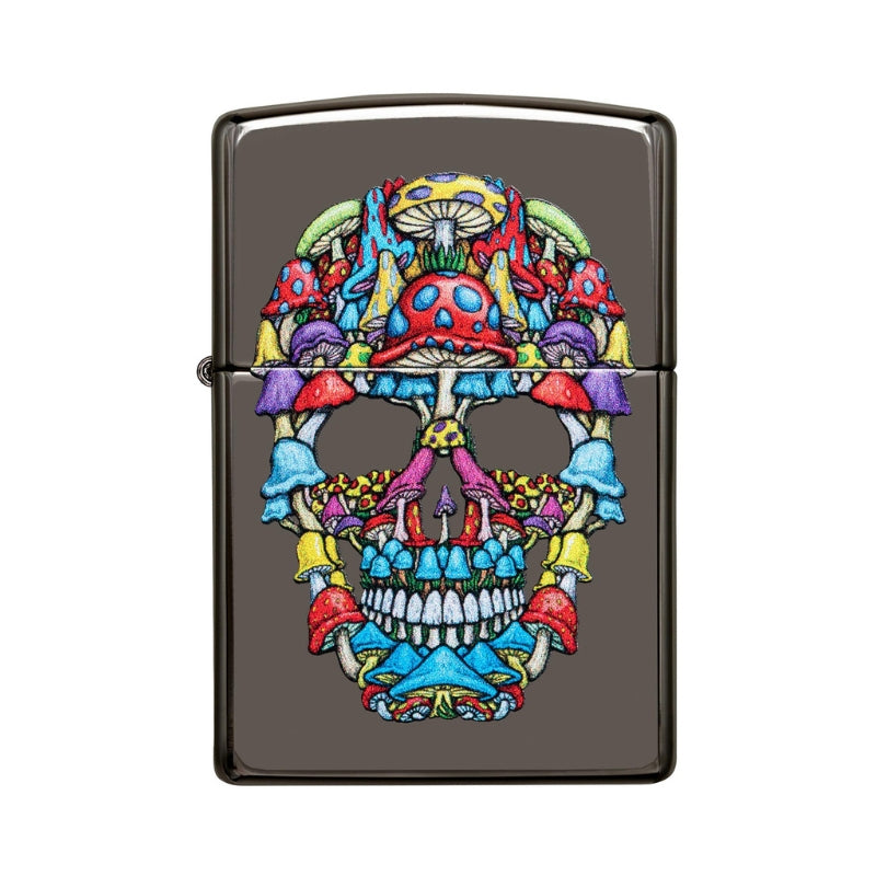 Zippo Black Ice Coloured Skull Design Lighter-