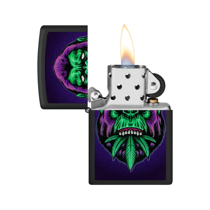Zippo Cannabis Matte Blacklight Lighter-