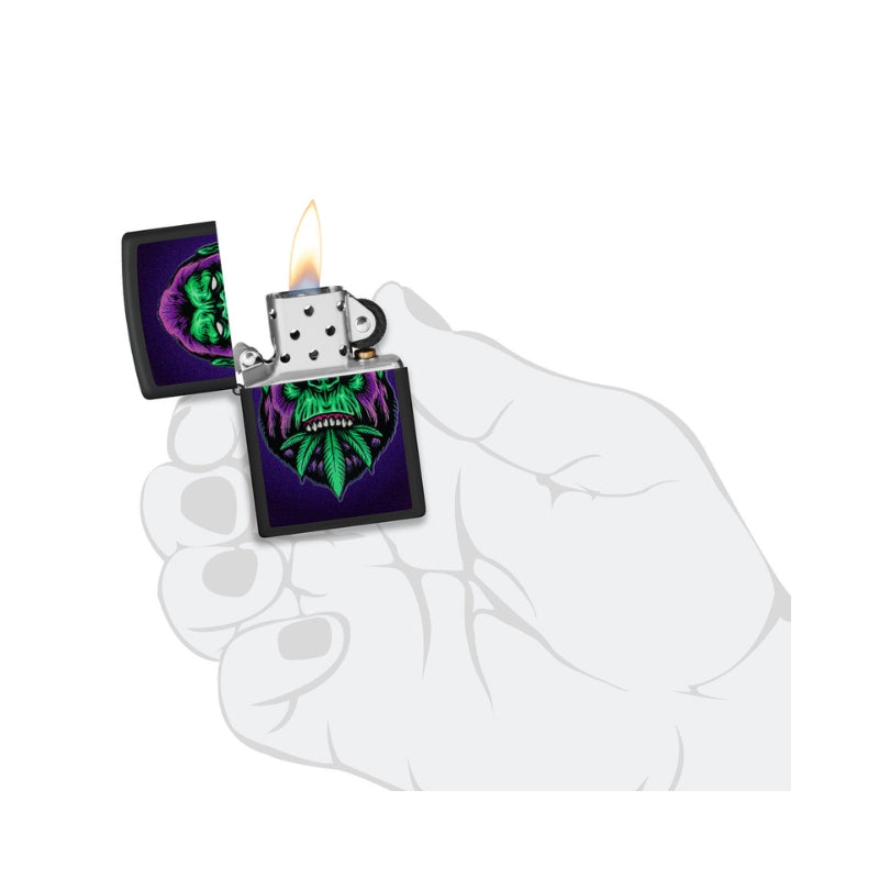 Zippo Cannabis Matte Blacklight Lighter-