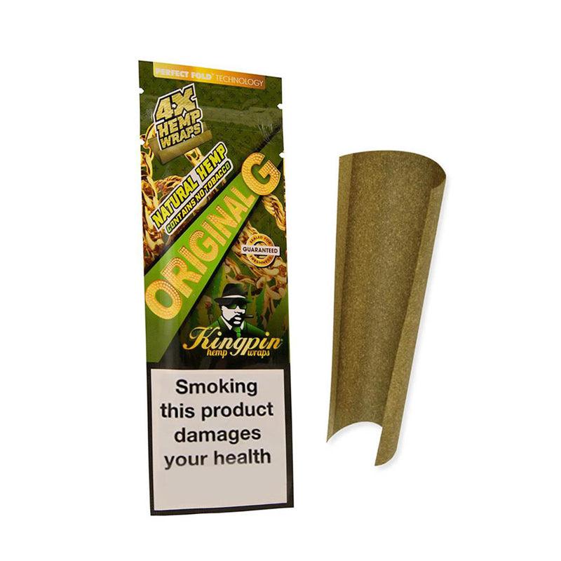 Rolling Papers Kingpin Flavoured Hemp Wraps - Original G (4 Pack) View Glass Bongs Australia