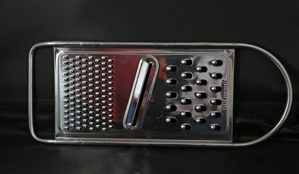A metal cheese grater