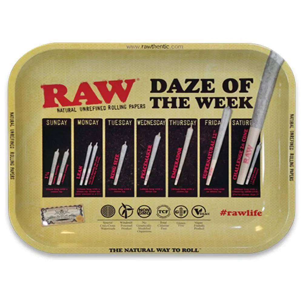 RAW Daze Of The Week Metal Rolling Tray - Large-