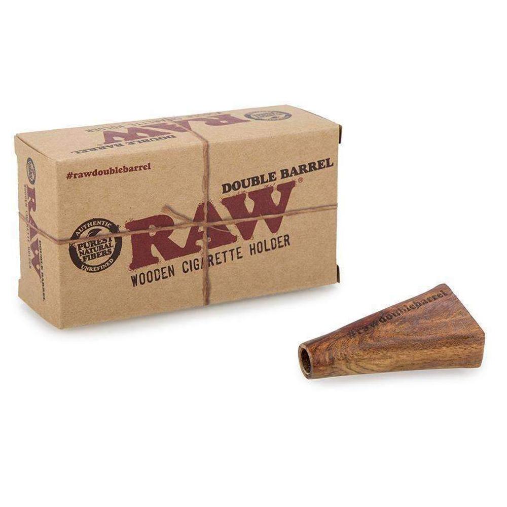 RAW Wooden Double Barrel Cone Holder - 1 1/4-