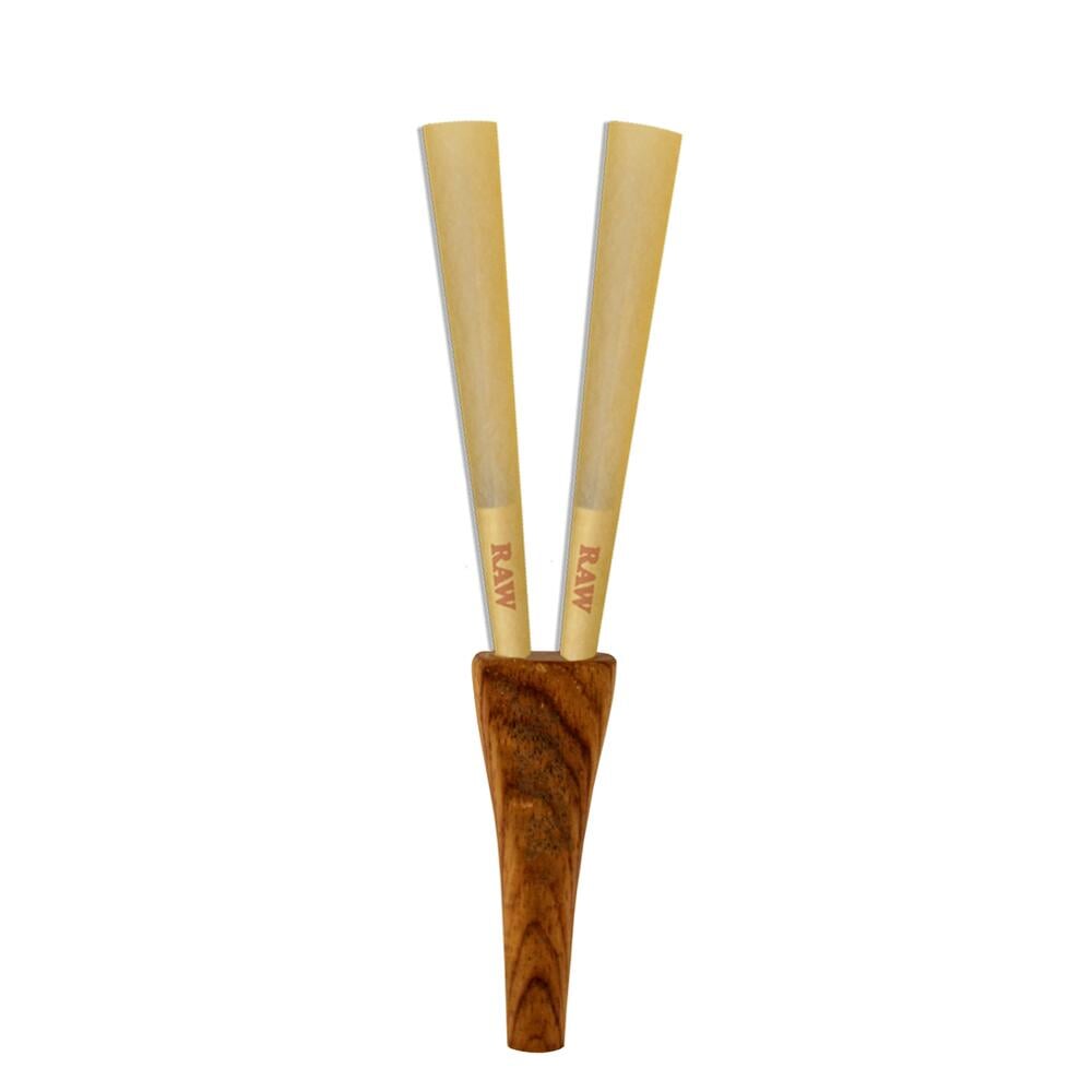 RAW Wooden Double Barrel Cone Holder - 1 1/4-