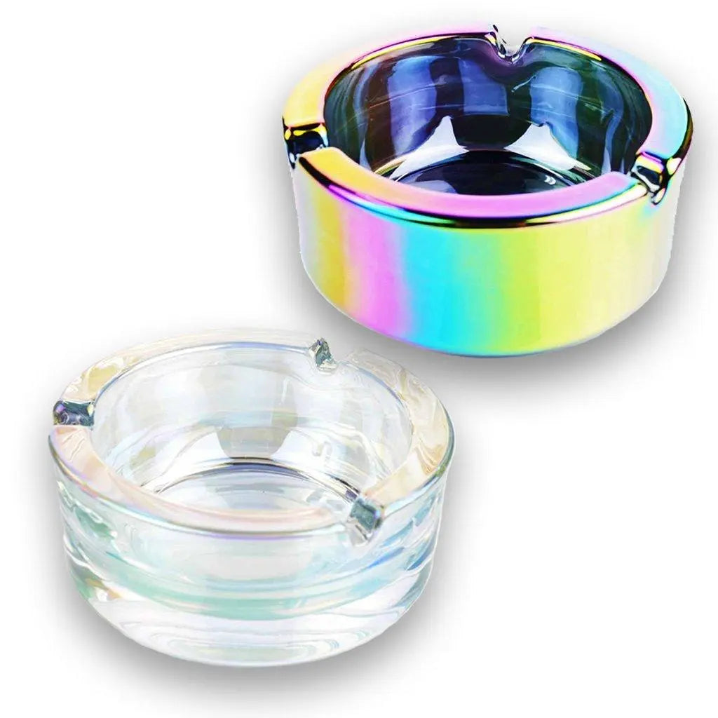 Rainbow Glass Ashtrays-