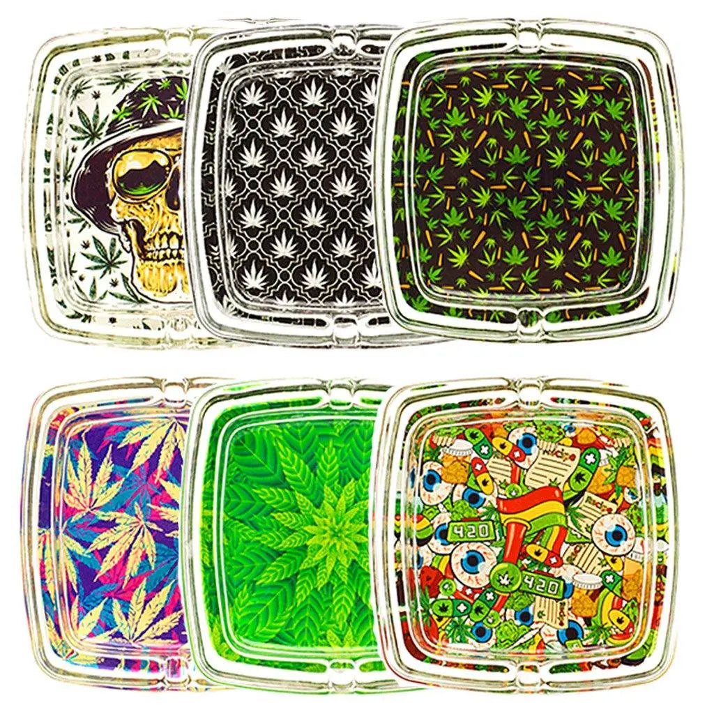 Square Leaf Hip 2Bee Glass Ashtrays-