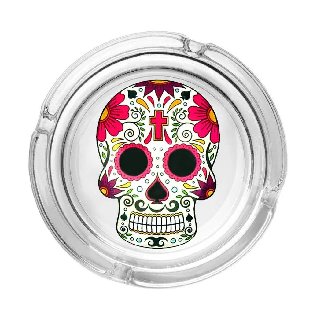 The Day of Dead Skull Collection Glass Ashtrays-Skull1
