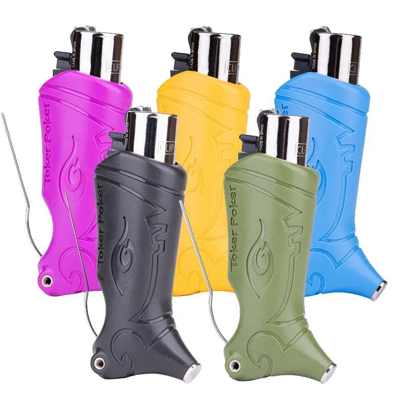 Toker Poker Premium Clipper Lighter Sleeve & Smokers Tool Glass Bongs