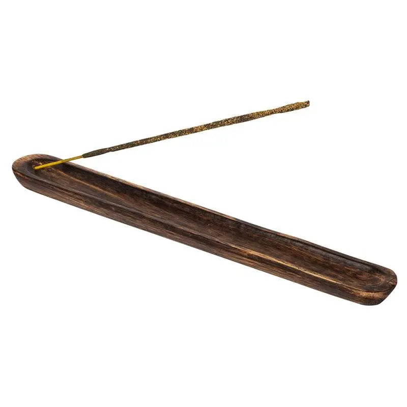 Wooden Burnt Look Incense Holder Ash Catcher-