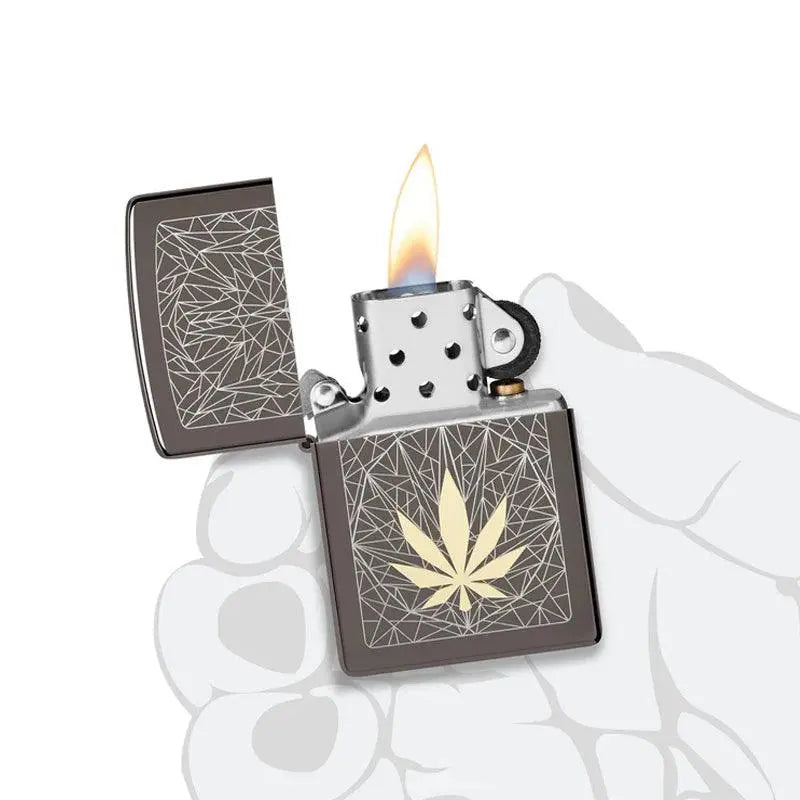 Zippo Cannabis Design Black Ice Lighter-