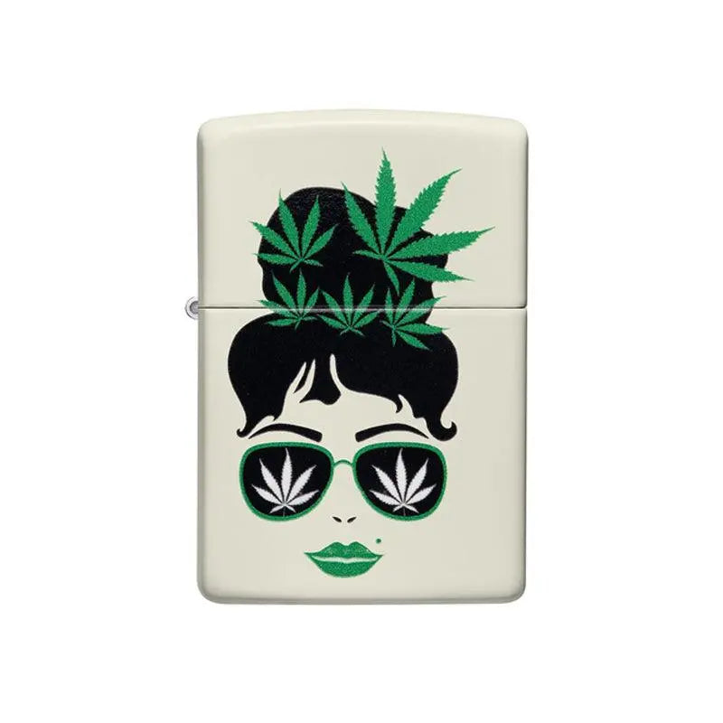 Zippo Cannabis Girl Glow in the Dark Matte Lighter-