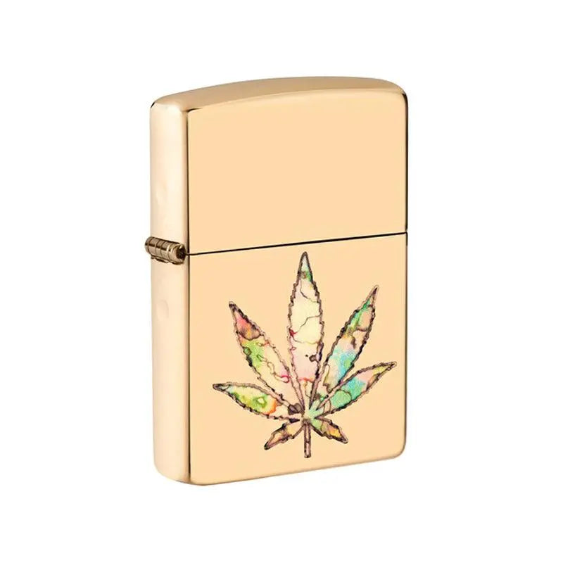 Zippo Cannabis High Polish Brass Lighter-