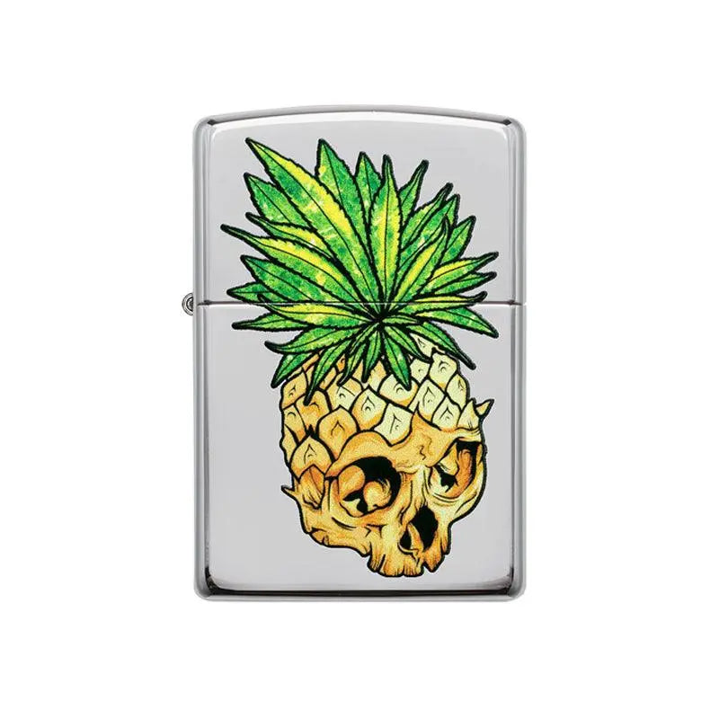 Zippo Cannabis Skull High Polished Chrome Lighter-