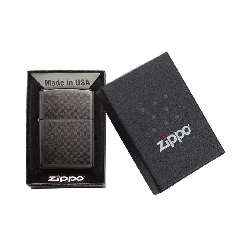 Zippo Grey Iced Carbon Fibre Lighter-