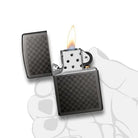 Zippo Grey Iced Carbon Fibre Lighter-