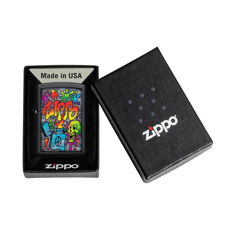 Zippo Street Art Black Matte Lighter-