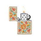 Zippo Vintage Floral Design Flat Sand Lighter-