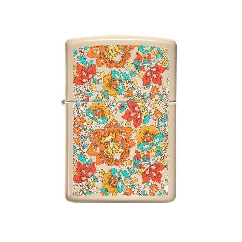 Zippo Vintage Floral Design Flat Sand Lighter-